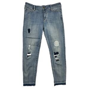 Liverpool Jeans Womens Size 10 Ankle Skinny Patchwork Distressed